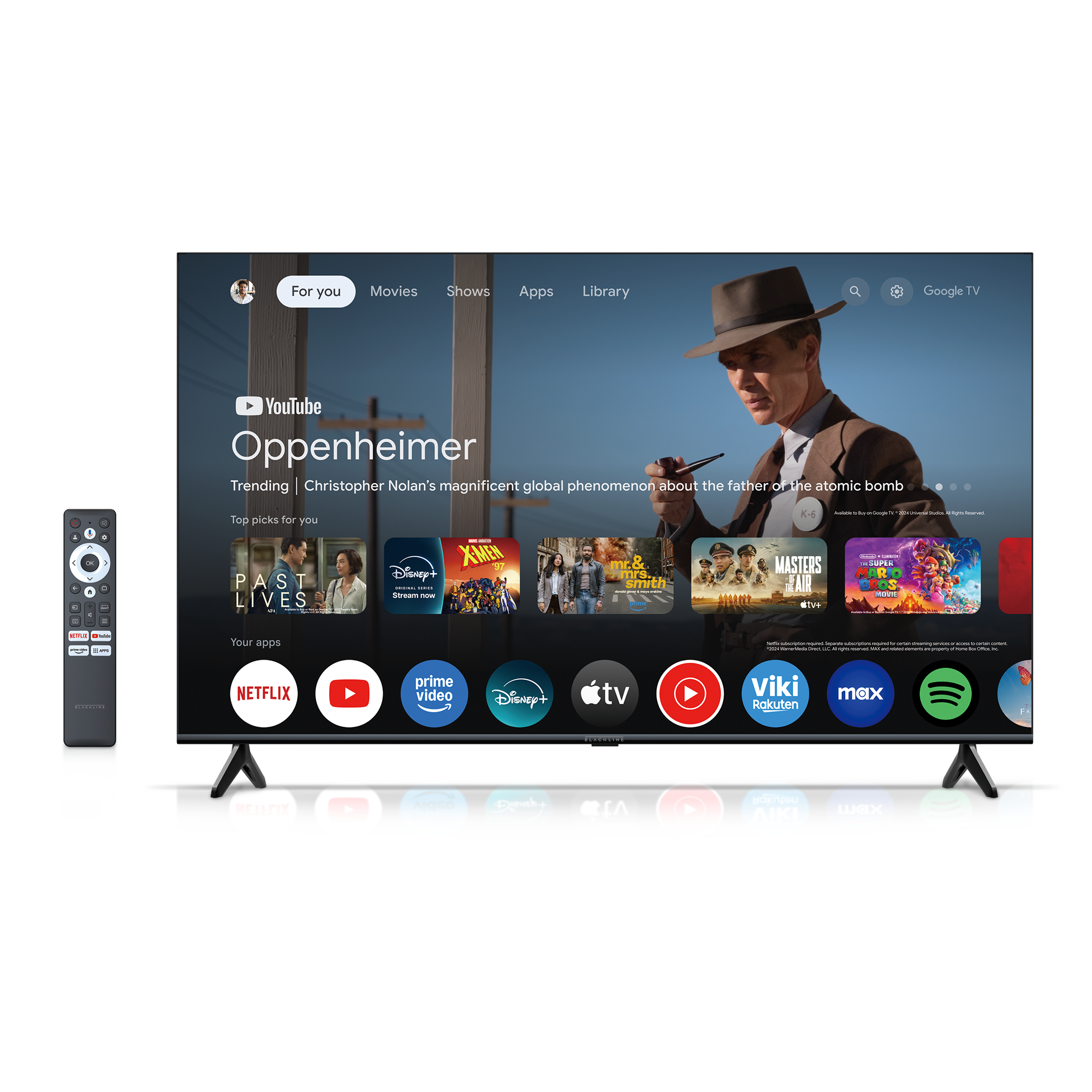 TELEVISOR BLACKLINE QLED 55" UHD GOOGLE TV T6210QD